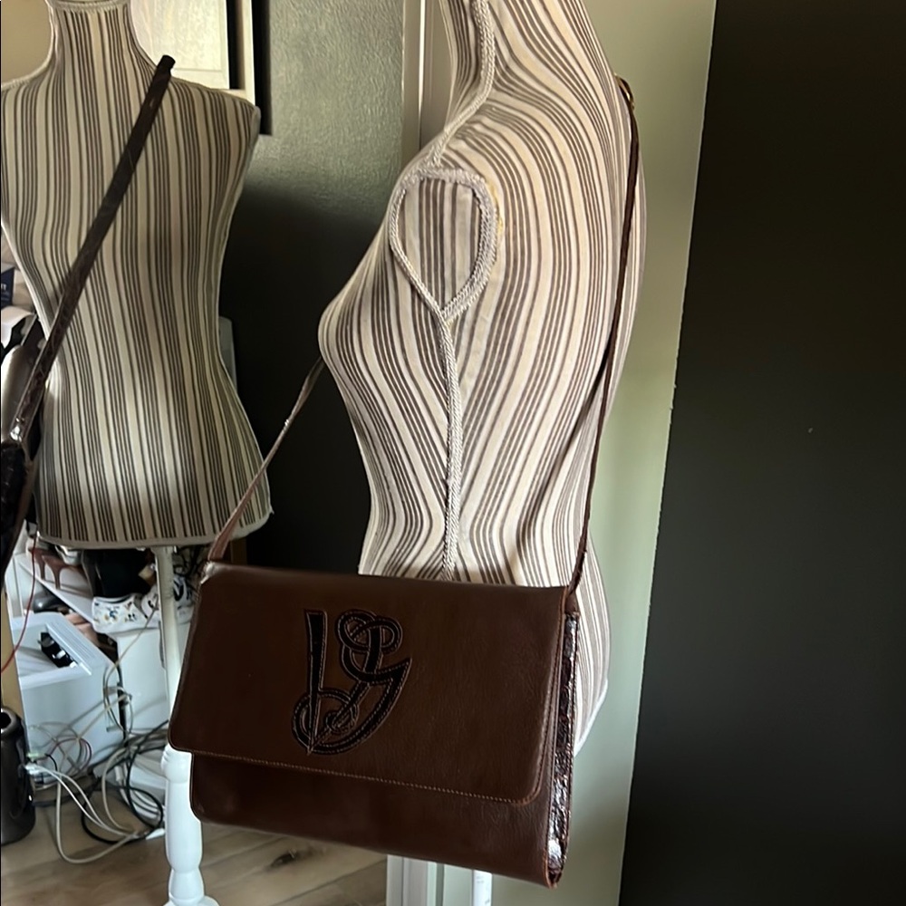 🛑 1 hour sale. Valentino Garavani, Brown Leather Shoulder Bag, 100% authentic - Picture 15 of 16